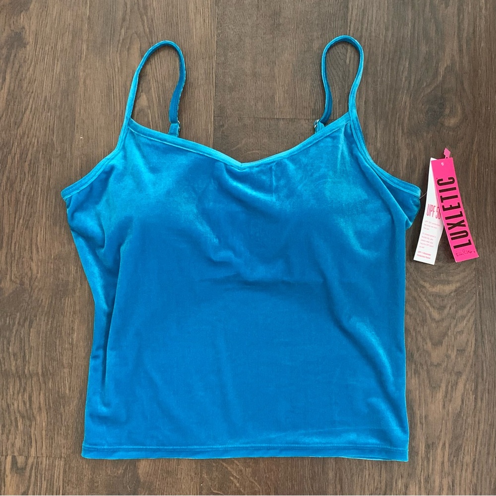 Lilly Pulitzer Cassis Bra Tank UPF 50+ Teal Bay